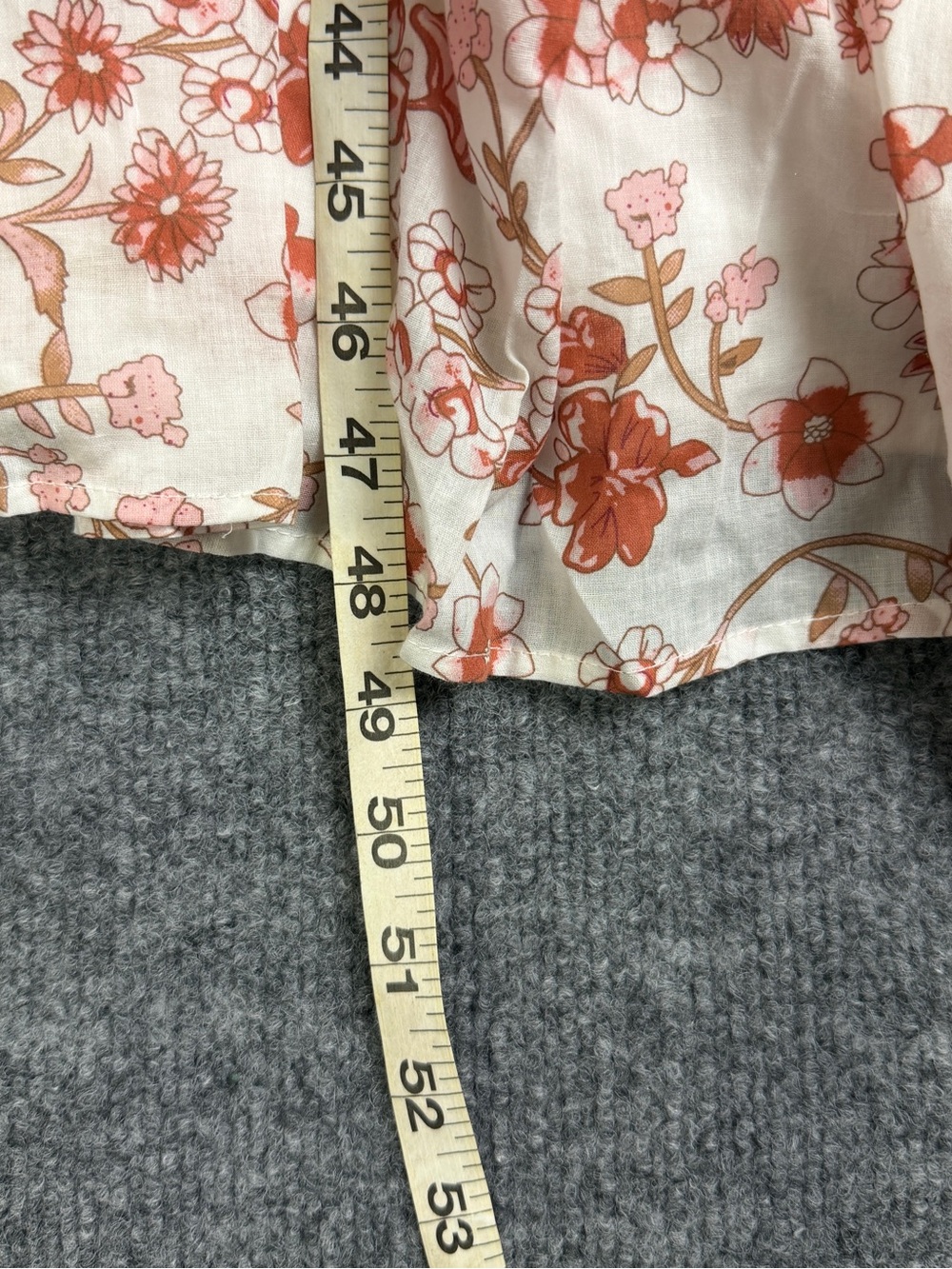 Meadow Rhodes Floral Smocked Strapless Tiered Maxi Dress White Red Orange Sz L - Picture 10 of 10
